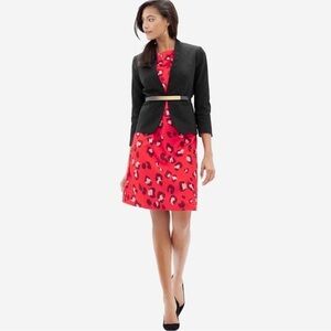 The Limited Petite Cheetah Print Red Dress Size medium Exposed Back Zipper.
